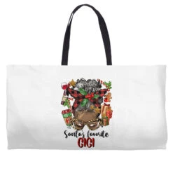 Afro Messy Bun Christmas Gigi Weekender Totes