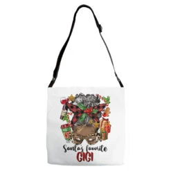 Afro Messy Bun Christmas Gigi Adjustable Strap Totes