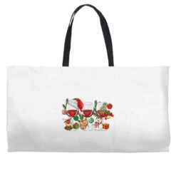 Christmas Wine Glasses Weekender Totes