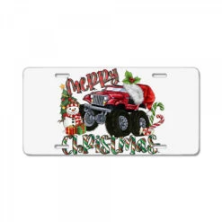 Merry Christmas Monster Truck License Plate