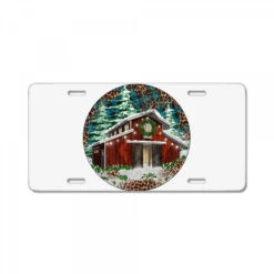 Barn Christmas License Plate