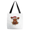 Christmas Baby Red Angus Calf With Lights Tote Bags