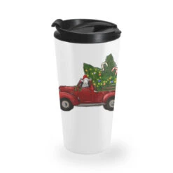 Christmas Farm Truck With Baby Sheep Travel Mug