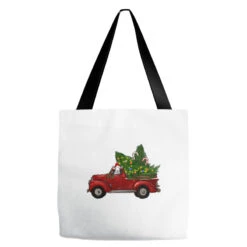 Christmas Farm Truck With Baby Sheep Tote Bags