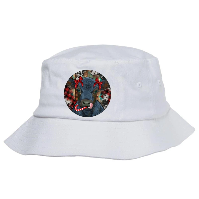 Black Angus Calf Christmas Bucket Hat 3 Black Angus Calf Christmas Bucket Hat