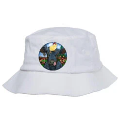 Black Angus Cattle With Santa Chick Christmas Bucket Hat