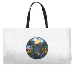 Black Angus Cattle With Santa Chick Christmas Weekender Totes