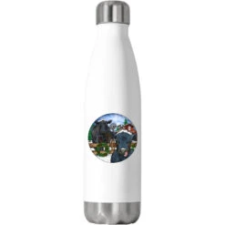 Black Angus Cattle And Calf Christmas Stainless Steel Water Bottle