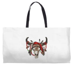 Western Christmas Bull Skull Weekender Totes