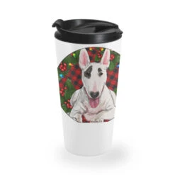 Christmas Bull Terrier Travel Mug