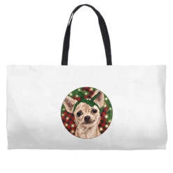 Christmas Chihuahua With Buffalo Plaid Weekender Totes