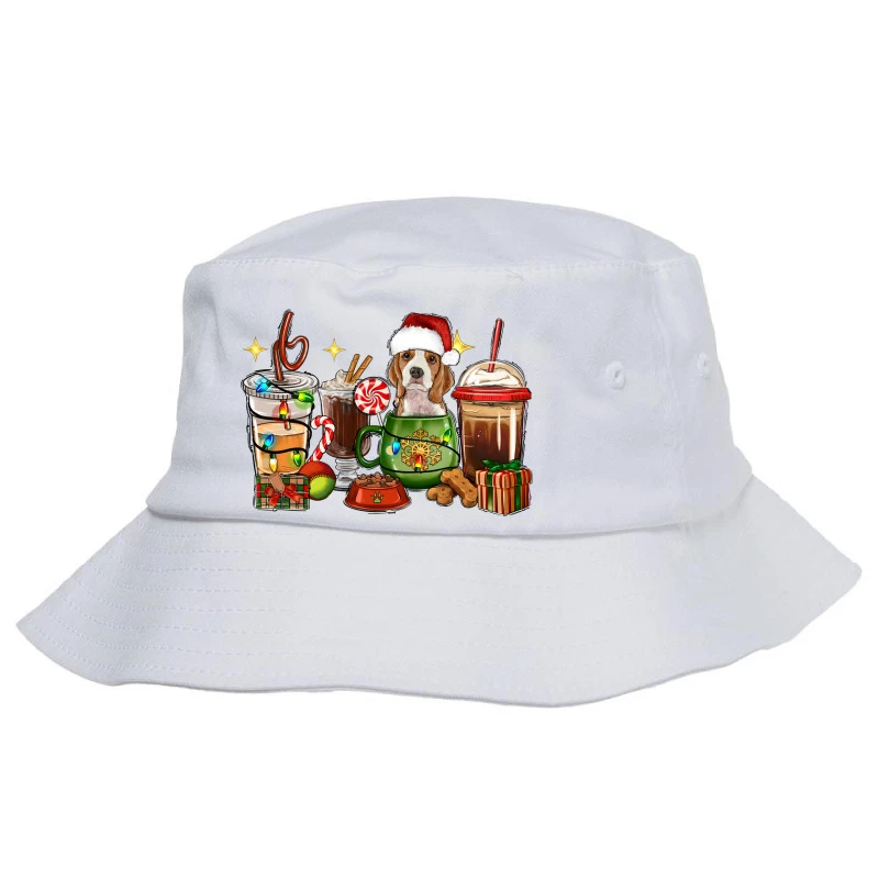 Christmas Coffee Cups With Beagle Bucket Hat 3 Christmas Coffee Cups With Beagle Bucket Hat