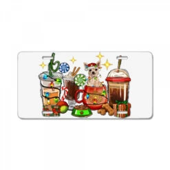 Christmas Coffee Cups With Chihuahua License Plate