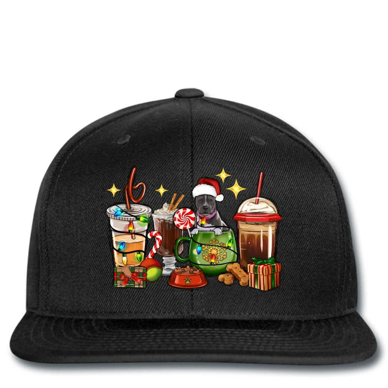 Christmas Coffee Cups With Pitbull Printed Hat 3 Christmas Coffee Cups With Pitbull Printed Hat
