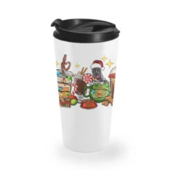 Christmas Coffee Cups With Pitbull Travel Mug
