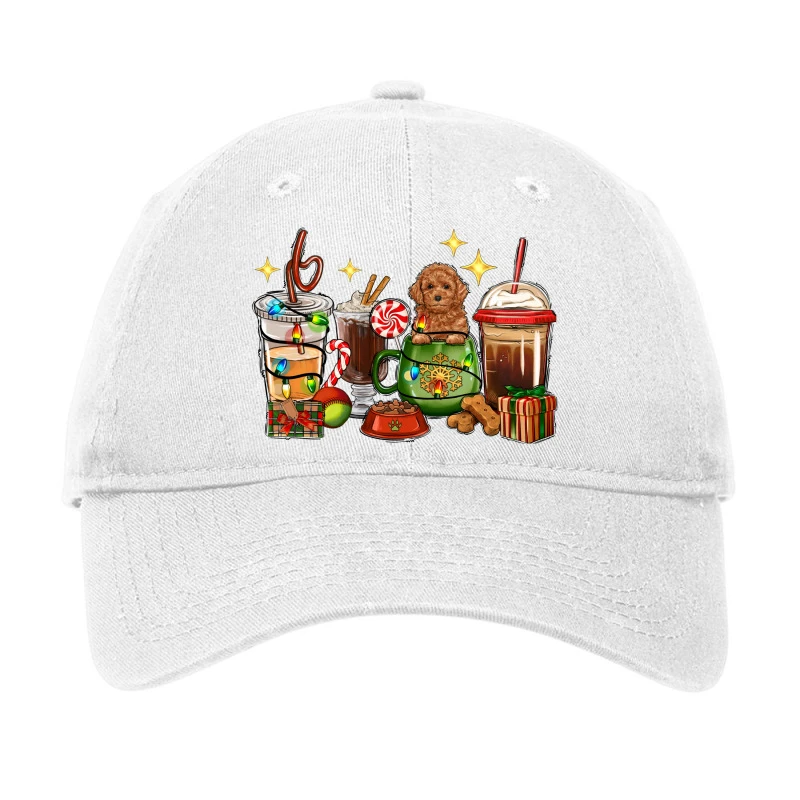 Christmas Coffee Cups With Poodle Adjustable Cap 3 Christmas Coffee Cups With Poodle Adjustable Cap