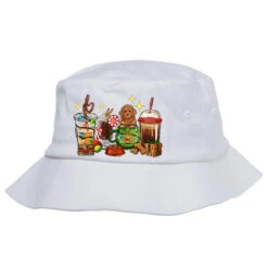 Christmas Coffee Cups With Poodle Bucket Hat