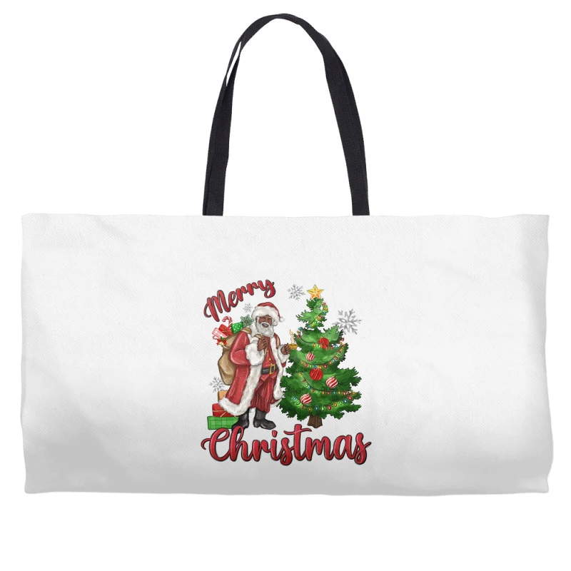 Merry Christmas Black Santa Weekender Totes 3 Merry Christmas Black Santa Weekender Totes