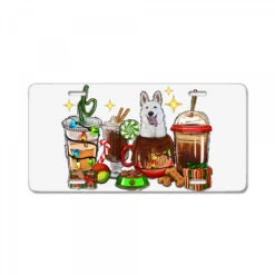 Christmas Coffee Cups With White Shepherd License Plate