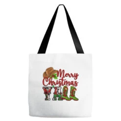 Merry Christmas Y'all Cowboy Tote Bags