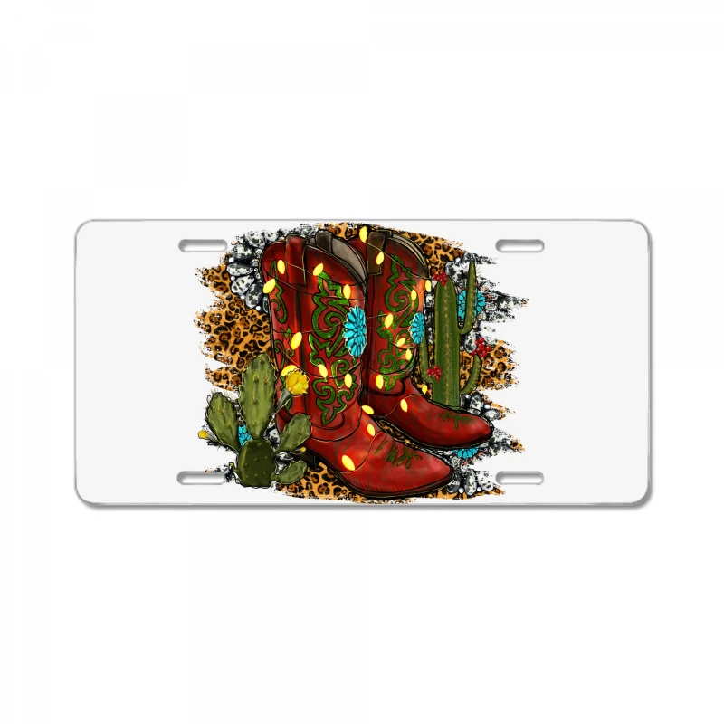 Western Christmas Boots License Plate 3 Western Christmas Boots License Plate