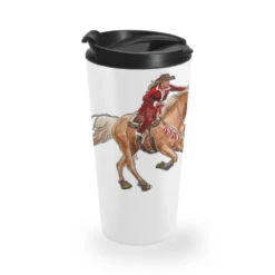 Western Christmas Cowgirl On The Horse Travel Mug