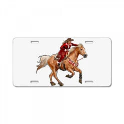 Western Christmas Cowgirl On The Horse License Plate