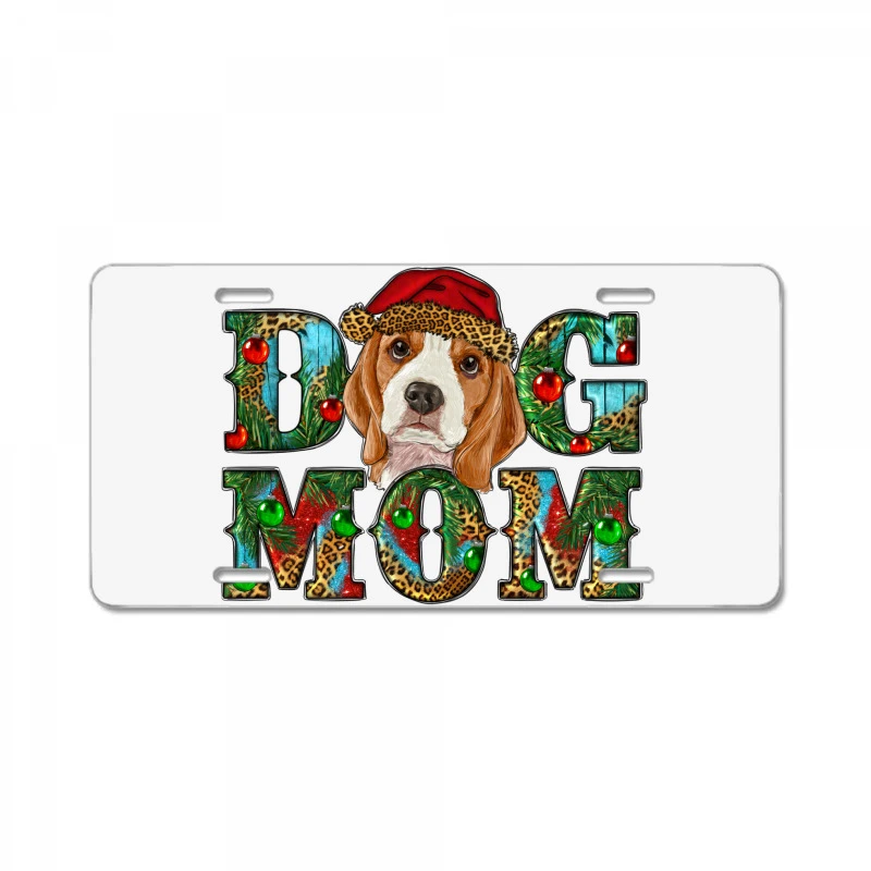 Christmas Beagle Dog Mom License Plate 3 Christmas Beagle Dog Mom License Plate