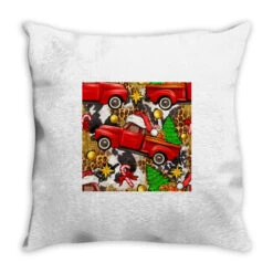 Christmas Truck Seamless Digital Paper Throw Pillow