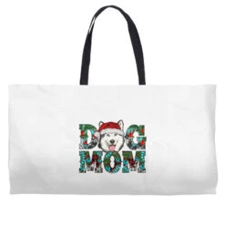 Christmas Dog Mom Husky Weekender Totes