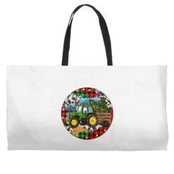 Christmas Farm Tractor Weekender Totes