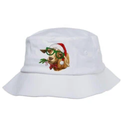 Christmas Glasses Goat Bucket Hat