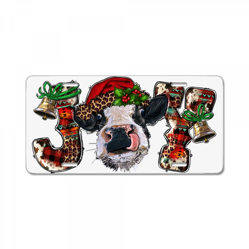 Christmas Joy Heifer Cow License Plate 3 Christmas Joy Heifer Cow License Plate