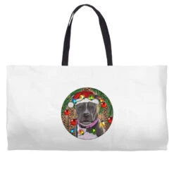 Christmas Pitbull Weekender Totes