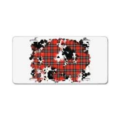 Christmas Plaid Cowhide Pattern Background License Plate