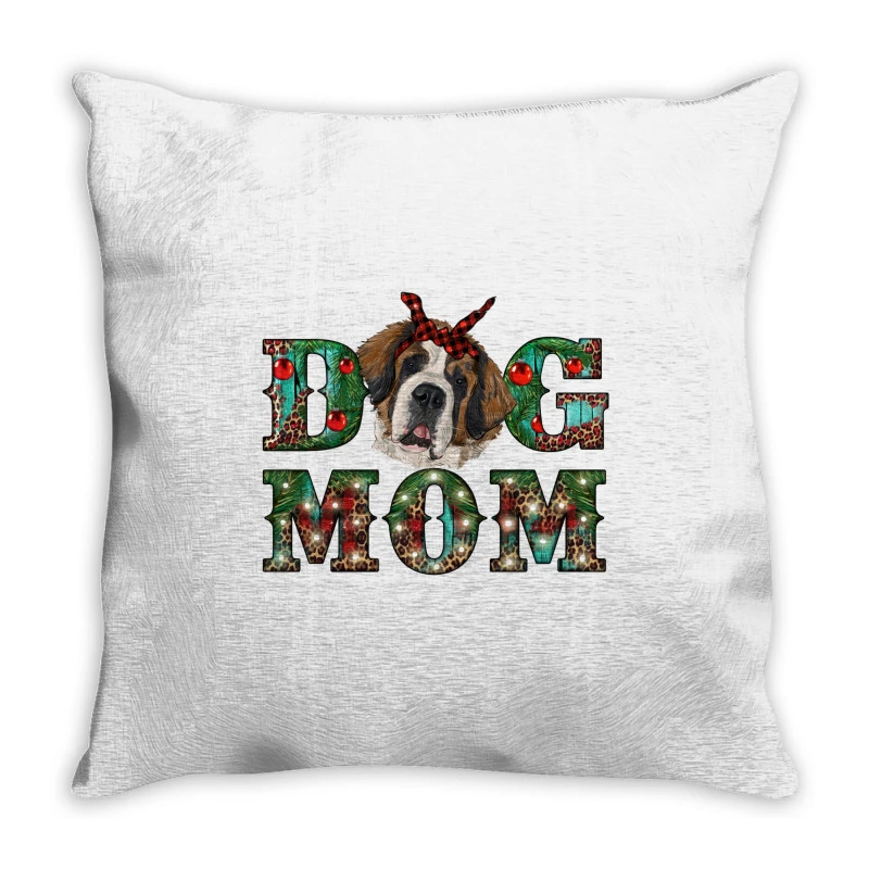 Western Christmas Dog Mom St Bernard Throw Pillow 3 Western Christmas Dog Mom St Bernard Throw Pillow