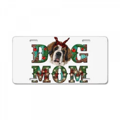 Western Christmas Dog Mom St Bernard License Plate