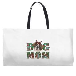 Western Christmas Dog Mom St Bernard Weekender Totes