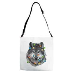 Christmas With Wolf Adjustable Strap Totes