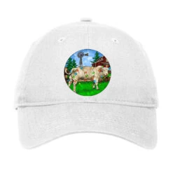 Christmas Charolais Bull And Barnyard Adjustable Cap