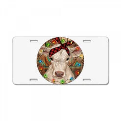 Christmas Charolais Calf Baby Cow License Plate