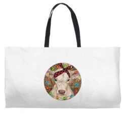 Christmas Charolais Calf Baby Cow Weekender Totes