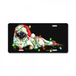 Christmas Siamese Cat License Plate
