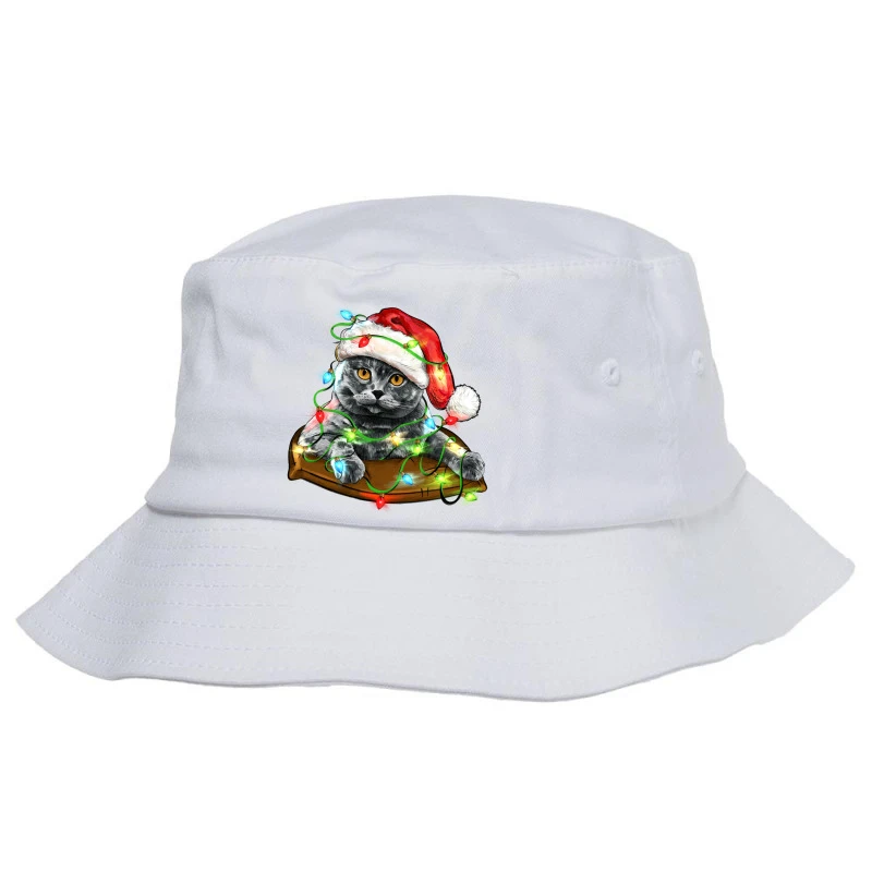 Christmas Scottish Fold Cat Bucket Hat 3 Christmas Scottish Fold Cat Bucket Hat