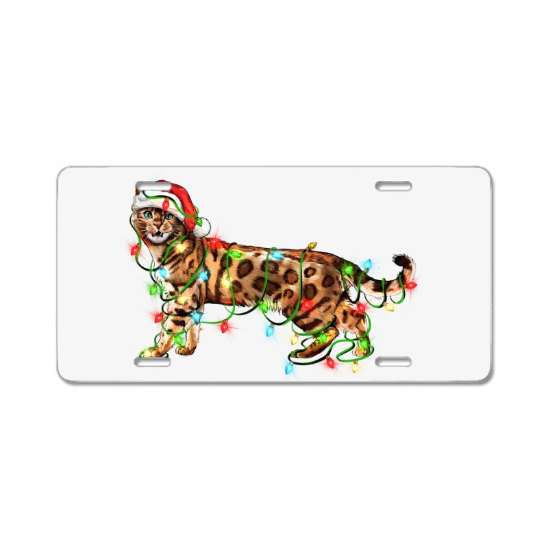 Christmas Bengal Cat License Plate 3 Christmas Bengal Cat License Plate