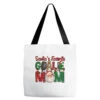 Santa's Favorite Hockey Goalie Mom Christmas Tote Bags