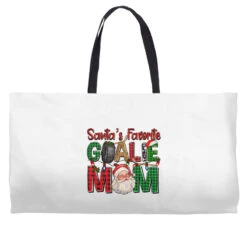 Santa's Favorite Hockey Goalie Mom Christmas Weekender Totes