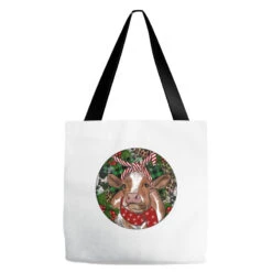 Brown Cow Christmas Tote Bags