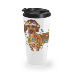 Dachshund Christmas Lights Travel Mug