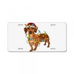 Dachshund Christmas Lights License Plate